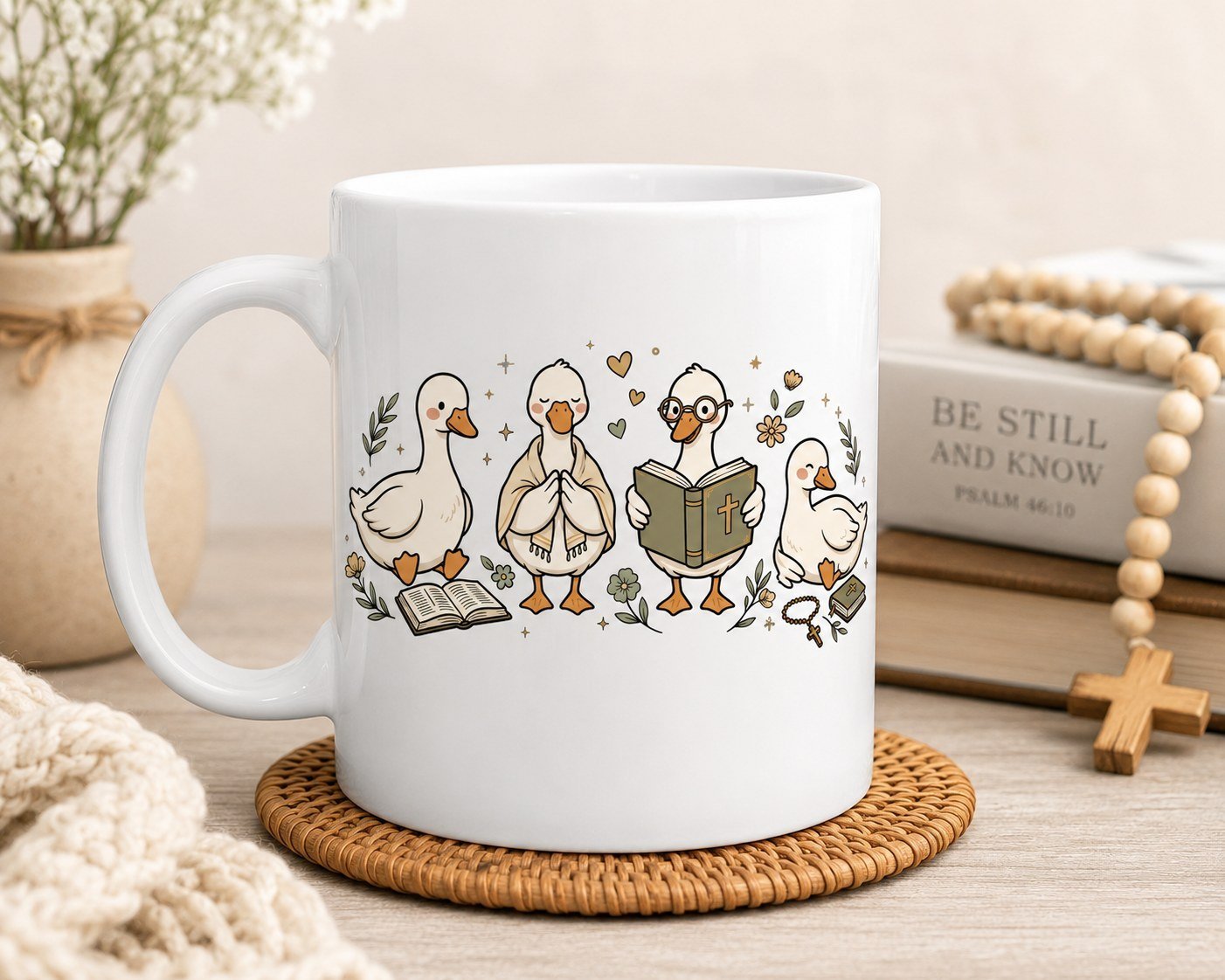 Faith Geese Mug - Cute Christian Bible Study Ceramic Coffee Mug